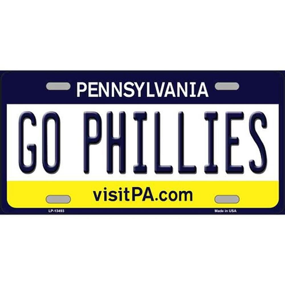 MLB Go Phillies License Plate Tag Metal Philadelphia  Wall Sign PA New Series
